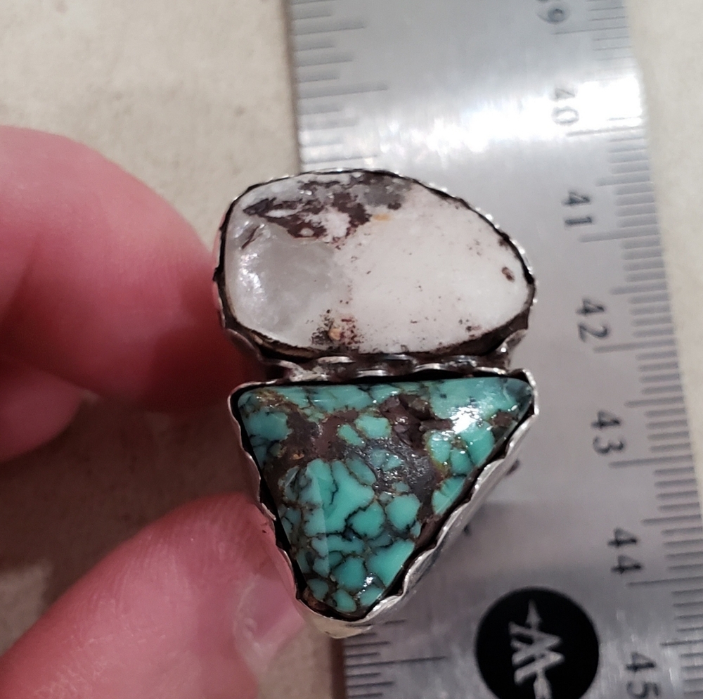 💢SOLD💢 Native American Moonstone & Turquoise Ring